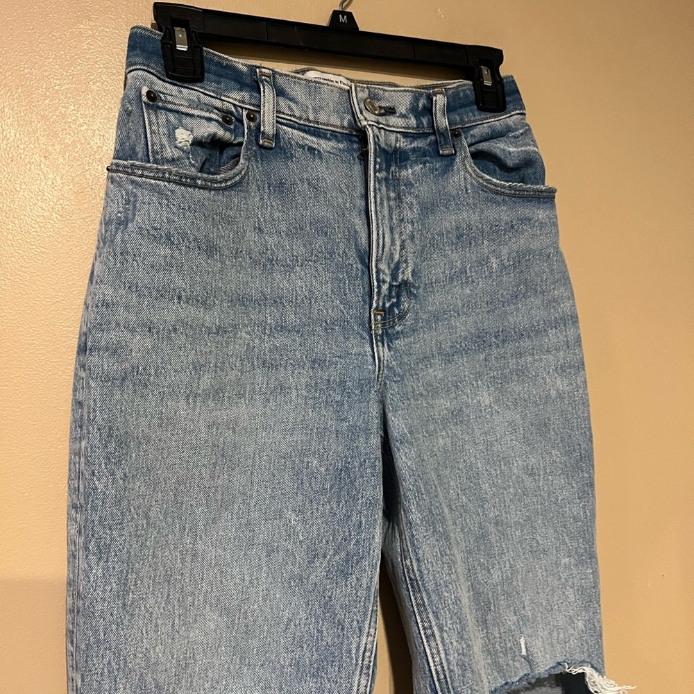 Abercrombie & Fitch Womens 90s Straight Ultra High Rise Curve Love Jeans 26/2 XS - Picture 4 of 8